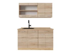 Cocina para solteros roble sonoma/goldkraft 140x46x81.6 r-line