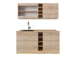 Cocina para solteros roble sonoma/goldkraft 160x46x81.6 r-line