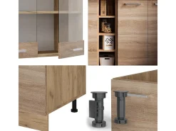 Cocina para solteros roble sonoma/goldkraft 160x46x81.6 r-line