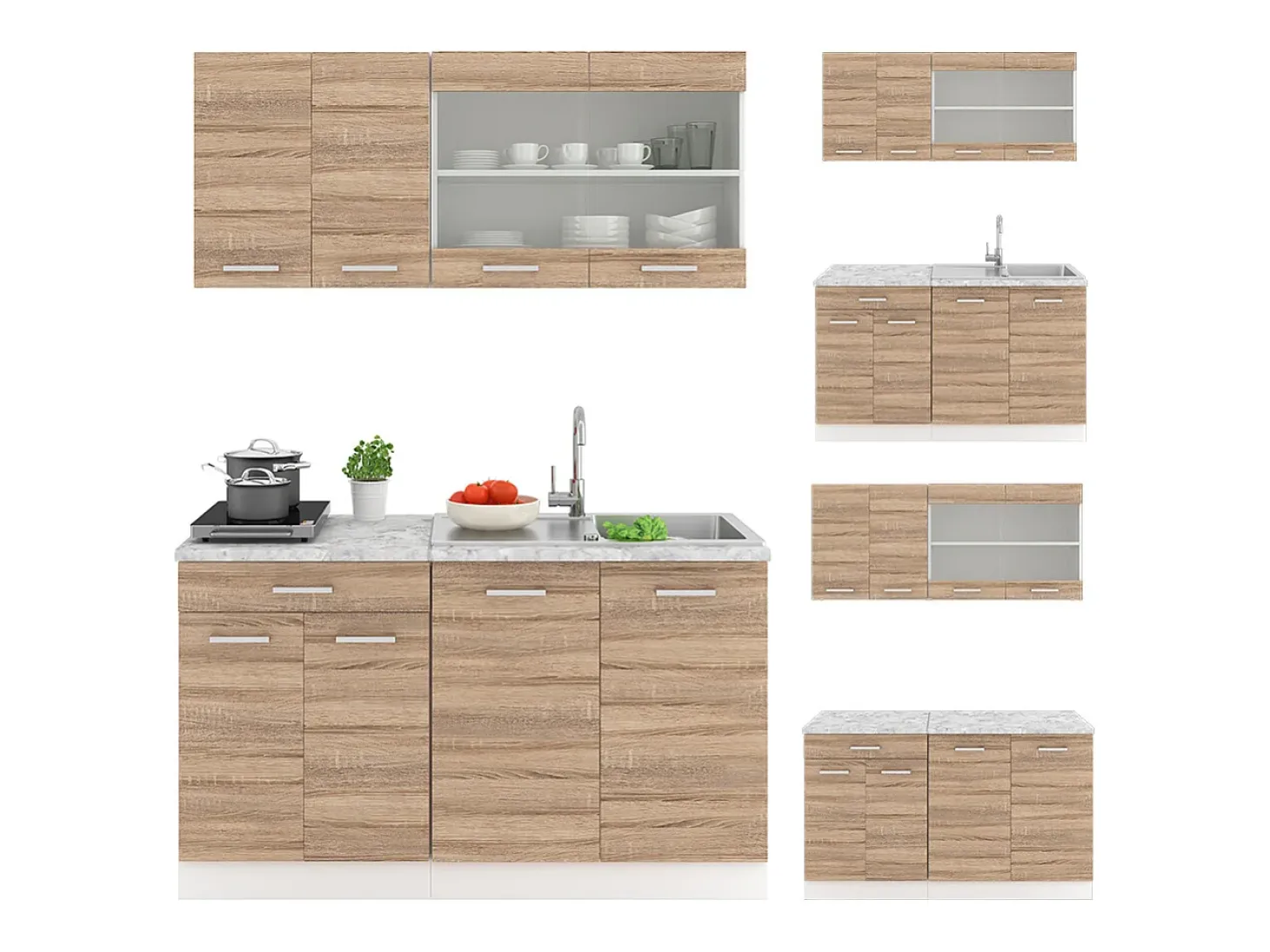 Cocina para solteros sonoma 140x60x81.6 r-line