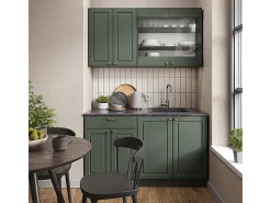 Cocina para solteros verde-dorado casa de campo/antracita 140x60x81.6 fame-line