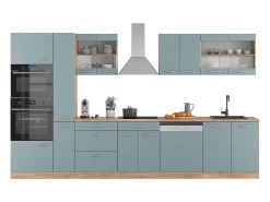 Cocina roble azul-gris-dorado 350x46x81.6 r-line