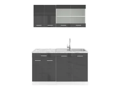 Cocina versátil antracita brillo intenso/blanco 140x60x81.6 r-line