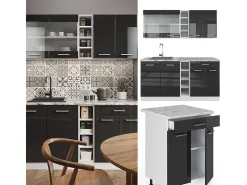 Cocina versátil antracita brillo intenso/blanco 160x46x81.6 r-line