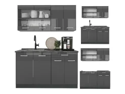 Cocina versátil antracita brillo intenso/antracita 140x60x81.6 r-line