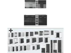Cocina versátil antracita brillo intenso/blanco 160x60x81.6 r-line