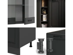 Cocina versátil antracita casa de campo/antracita 160x60x81.6 r-line
