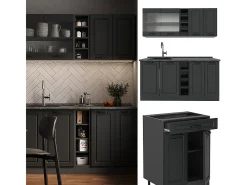 Cocina versátil antracita casa de campo/antracita 160x60x81.6 r-line
