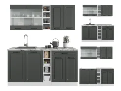 Cocina versátil antracita casa de campo/blanco 160x60x81.6 r-line