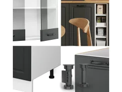 Cocina versátil antracita casa de campo/blanco 160x60x81.6 r-line