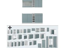 Cocina versátil azul-gris-blanco 160x60x81.6 r-line