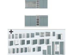 Cocina versátil azul-gris-blanco 160x60x81.6 r-line