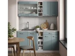 Cocina versátil azul-gris-blanco 160x60x81.6 r-line
