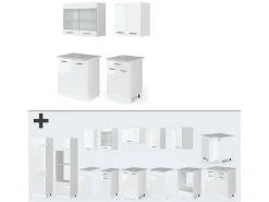 Cocina versátil blanco alto brillo/blanco 140x60x81.6 r-line