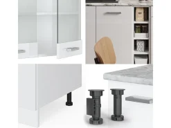 Cocina versátil blanco alto brillo/blanco 160x60x81.6 r-line