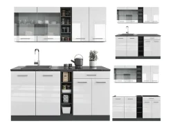 Cocina versátil blanco brillo/antracita 160x60x81.6 r-line