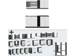 Cocina versátil blanco/antracita 160x60x81.6 r-line