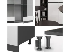 Cocina versátil blanco/antracita 160x60x81.6 r-line