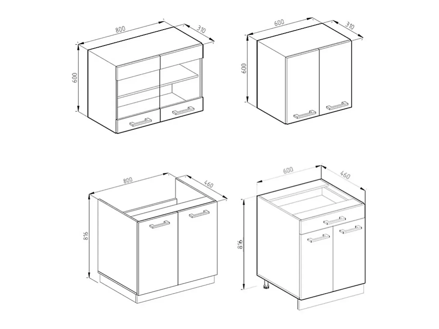 Cocina versátil blanco/antracita 140x60x81.6 r-line
