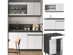 Cocina versátil blanco/antracita 140x60x81.6 r-line