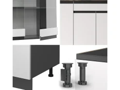 Cocina versátil blanco/antracita 140x60x81.6 r-line