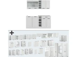 Cocina versátil casa de campo blanca/blanca 160x60x81.6 r-line