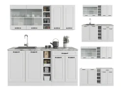Cocina versátil casa de campo blanca/blanca 160x60x81.6 r-line