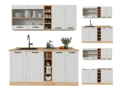 Cocina versátil casa de campo blanca/roble dorado 160x60x81.6 r-line