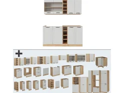 Cocina versátil casa de campo blanca/roble dorado 160x60x81.6 r-line