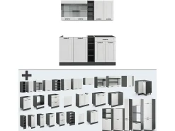 Cocina versátil casa de campo blanca/antracita 160x60x81.6 r-line