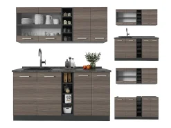 Cocina versátil gris noble/antracita 160x60x81.6 r-line
