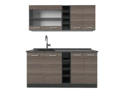 Cocina versátil gris noble/antracita 160x60x81.6 r-line