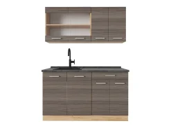 Cocina versátil gris noble/roble dorado 140x60x81.6 r-line