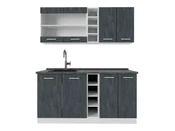 Cocina versátil hormigón negro/blanco 160x60x81.6 r-line