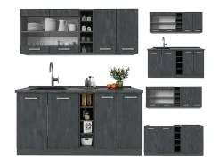 Cocina versátil hormigón negro/antracita 160x60x81.6 r-line