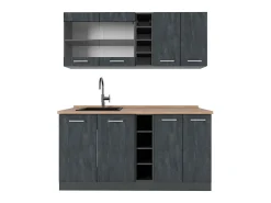 Cocina versátil hormigón negro/antracita 160x60x81.6 r-line