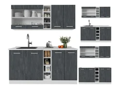 Cocina versátil hormigón negro/blanco 160x60x81.6 r-line