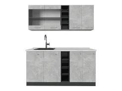 Cocina versátil hormigón/antracita 160x60x81.6 r-line