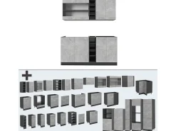 Cocina versátil hormigón/antracita 160x60x81.6 r-line