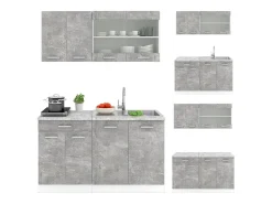 Cocina versátil hormigón/blanco 140x60x81.6 r-line