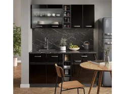 Cocina versátil negro/antracita de alto brillo 160x60x81.6 r-line