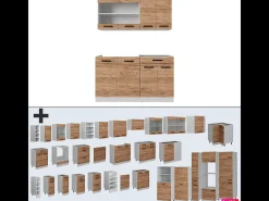 Cocina versátil oro potencia roble/blanco 140x60x81.6 r-line