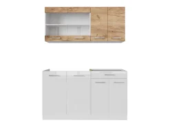 Cocina versátil oro potencia roble/blanco 140x60x81.6 r-line