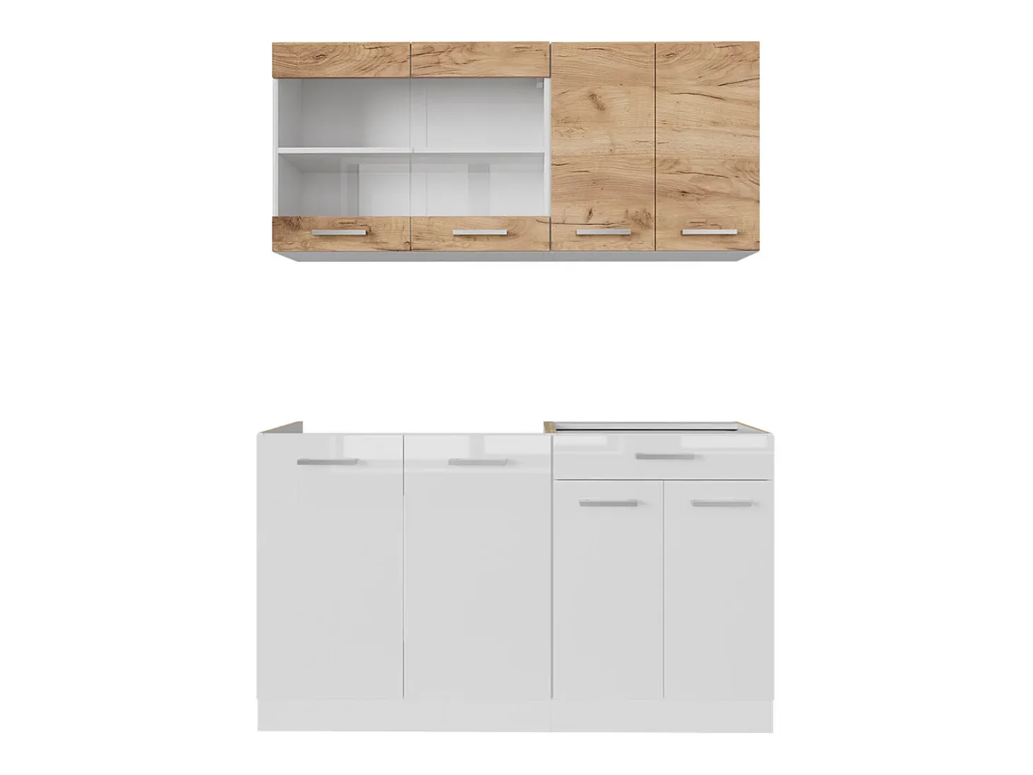 Cocina versátil oro potencia roble/blanco 140x60x81.6 r-line