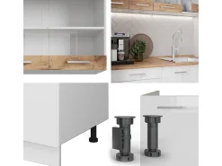 Cocina versátil oro potencia roble/blanco 140x60x81.6 r-line
