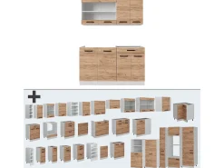 Cocina versátil oro potencia roble/blanco 140x60x81.6 r-line