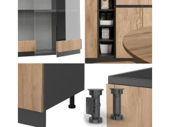 Cocina versátil oro power roble/antracita 160x60x81.6 r-line