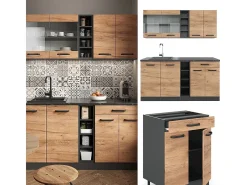 Cocina versátil oro power roble/antracita 160x60x81.6 r-line