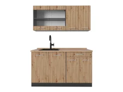 Cocina versátil roble artesanal/antracita 140x60x81.6 r-line