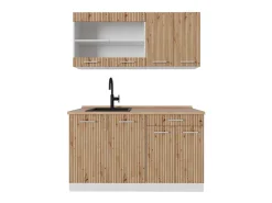 Cocina versátil roble artesanal/blanco 140x60x81.6 r-line